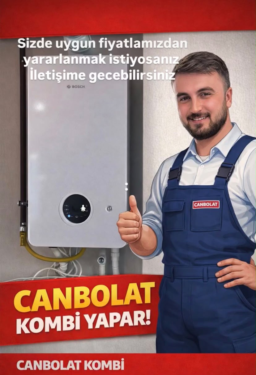 Canbolat Kombi teknisyeni Bosch kombi montajı önünde
